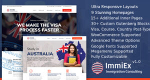 Einwanderungsrecht, Unterstützung bei Visa-Diensten, WordPress-Business-Layout für die Beratung von Migrationsagenten – ImmiEx