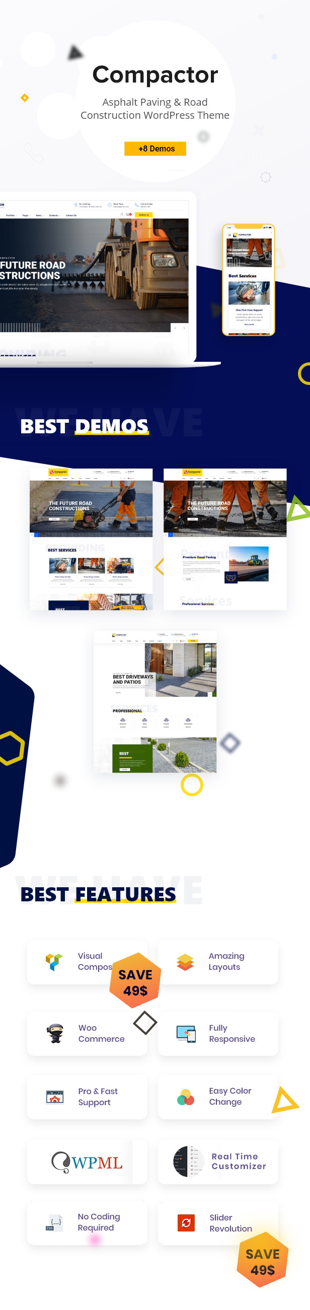 Compactor - WordPress-Theme für Asphaltier- und Straßenbau