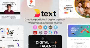 Btext – Kreatives Portfolio und digitale Agentur WordPress Elementor Vorlage