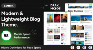 Zorik – Modernes und leichtes Blog-WordPress-Vorlage