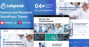 Labpeak | WordPress-Vorlage für Labor- und Wissenschaftsforschung + RTL mit Terminbuchung