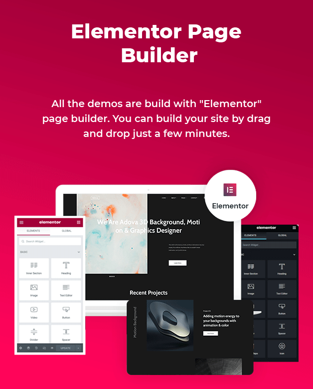 Elementor Builder verfügbar
