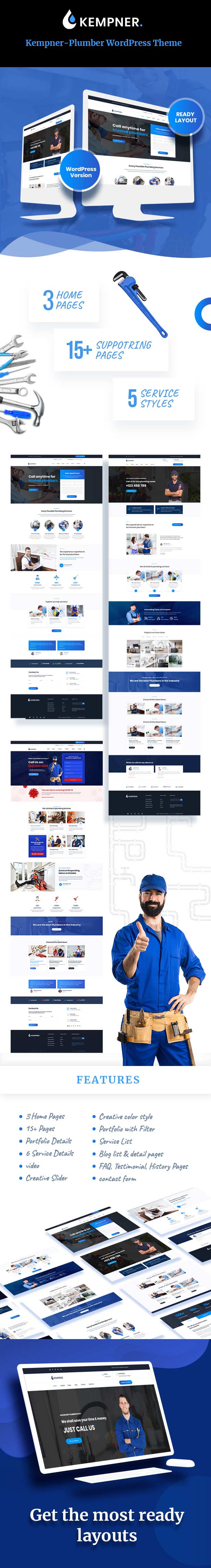 Kempner – Plumber WordPress Theme – 2