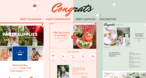 Herzlichen Glückwunsch – WordPress-Template für Veranstaltungsplaner und Partydekoration