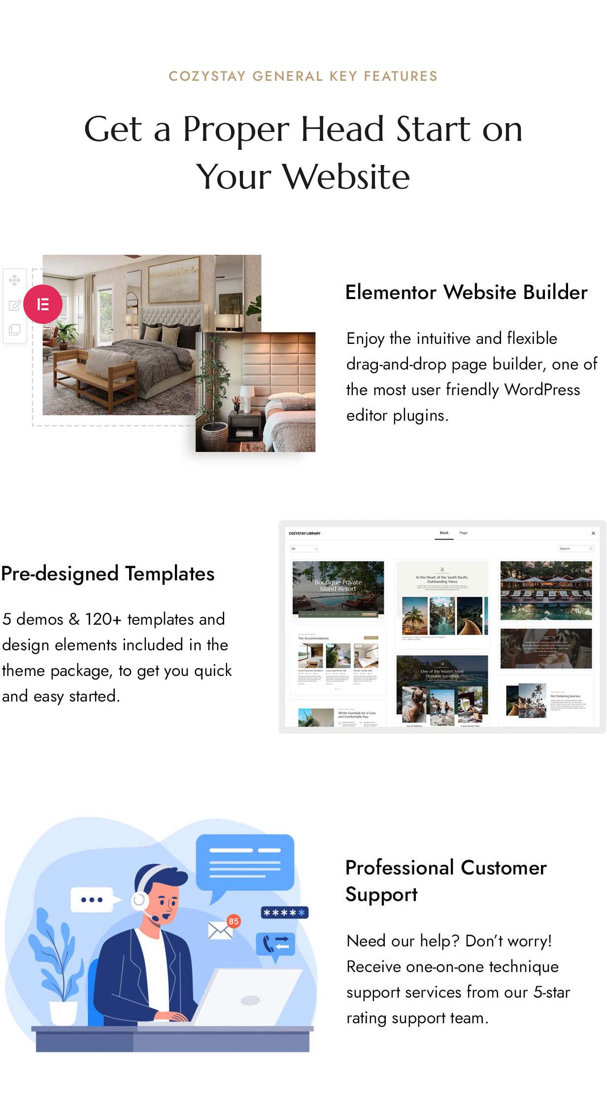 CozyStay – WordPress-Theme für Hotelbuchungen.