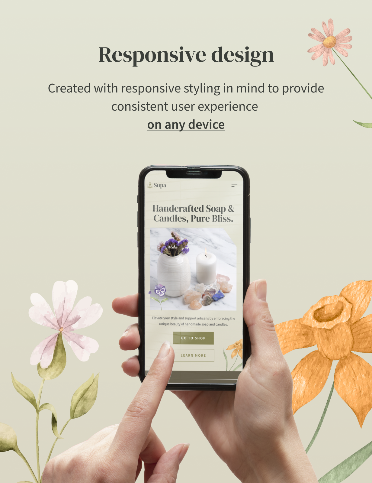 Supa – WordPress-Theme für den Shop für handgefertigte Seifen und Kerzen