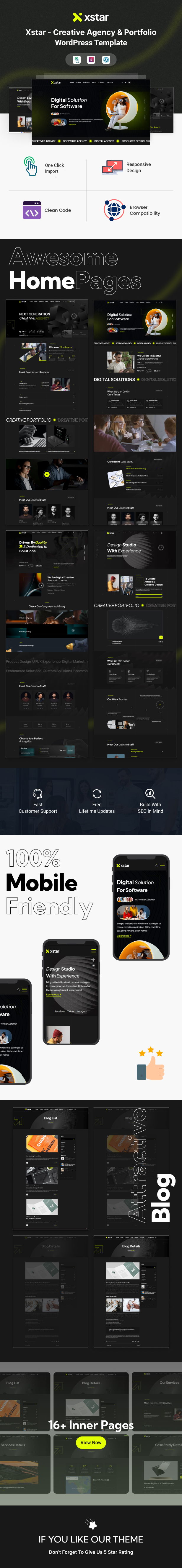 Xstar – WordPress-Theme für Kreativagentur und Portfolio – 1