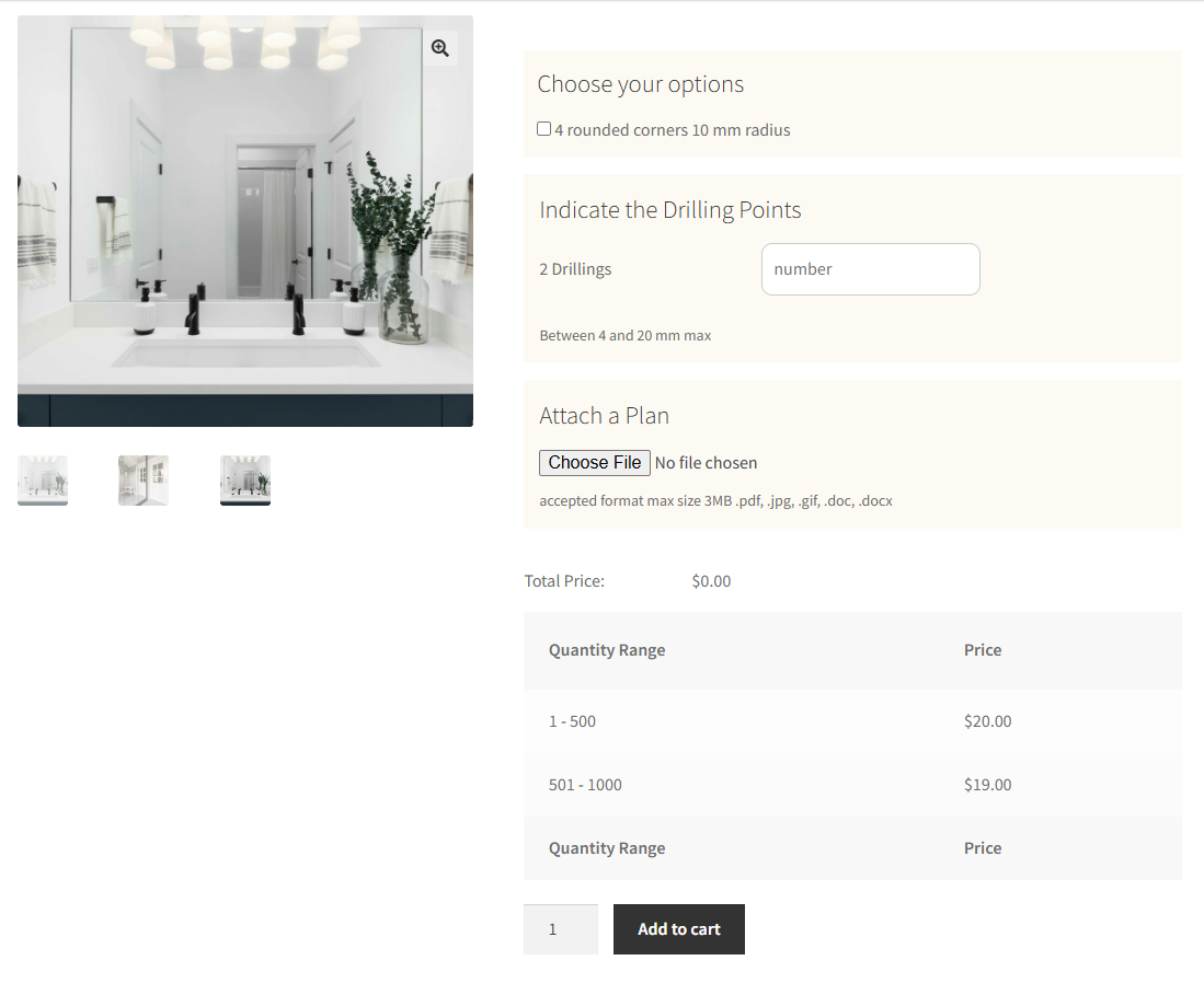 WooCommerce Mirror-Produktkonfigurator