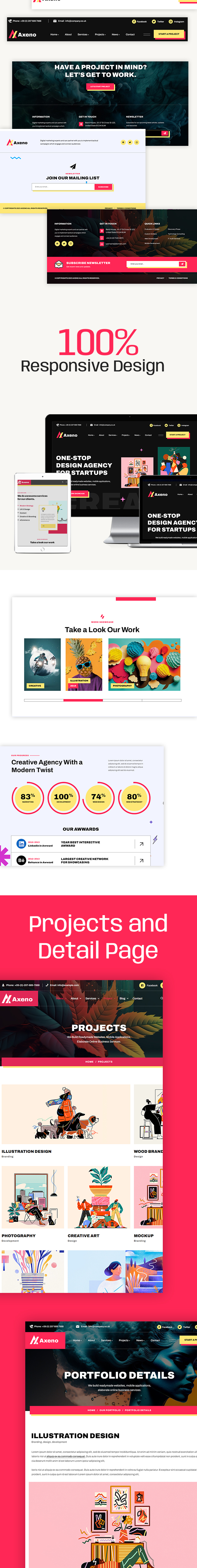 Axeno - Creative Portfolio Agentur WordPress Theme - 4