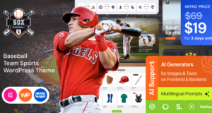 Sox - Baseball -Team Sports WordPress -Thema