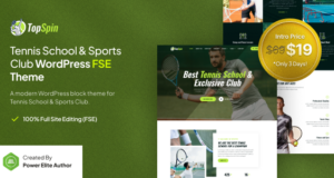 Topspin – Tennis School & Sports Club FSE WordPress Thema