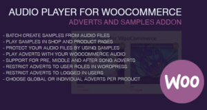 Anzeigen und Muster -Addon für Audio -Player für WooCommerce