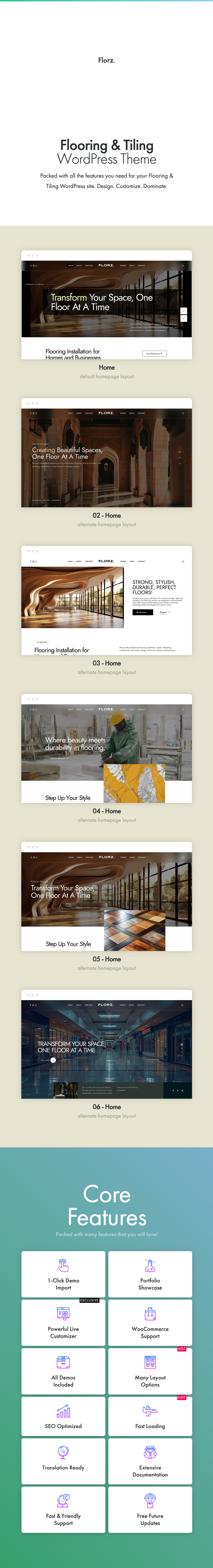 Florz - Flooring & Fliesen WordPress -Thema von Pixelwars 