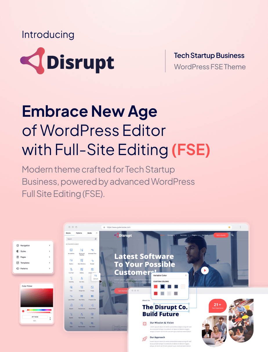 Disrupt - Tech Startup Business FSE WordPress Thema - 3