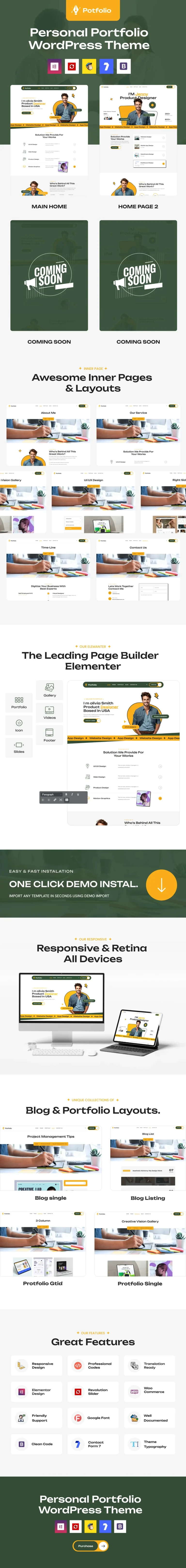 POTFOLIO – persönliches Portfolio WordPress -Thema