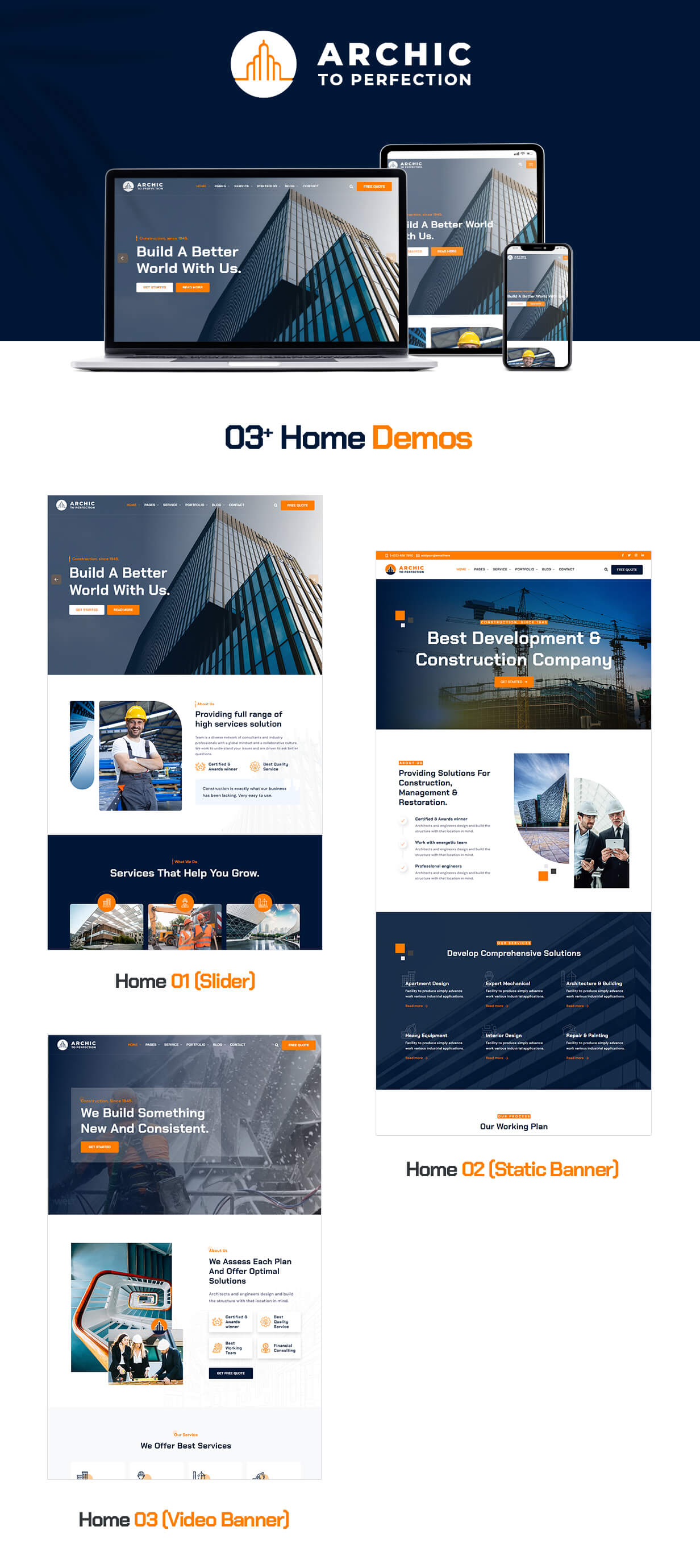 Konstruktion und Architektur WordPress -Thema