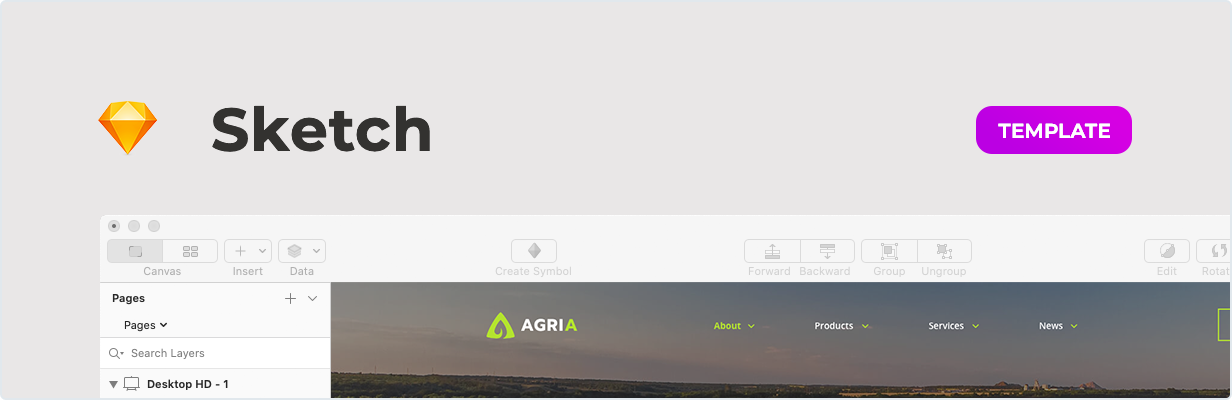 AGRIA - Landwirtschaftsvorlage für die Skizze