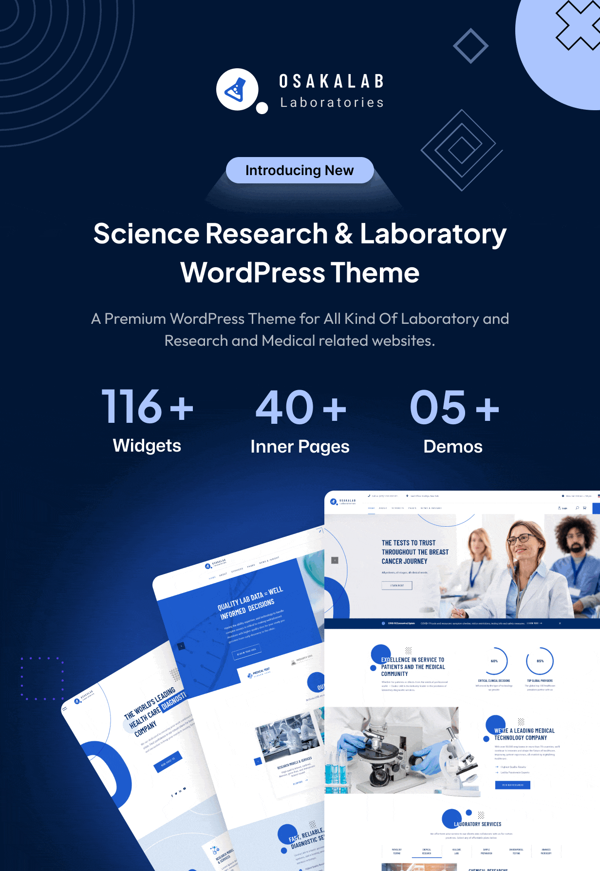 Osakalab - Science Research & Laboratory WordPress Theme - 1