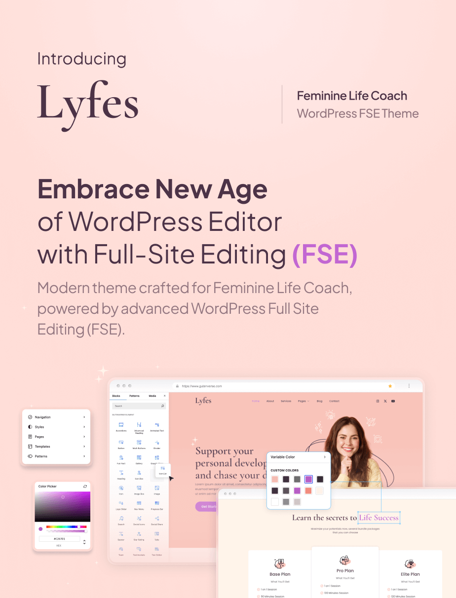 Lyfes - Feminine Life Coach & Sprecher FSE WordPress Thema - 3