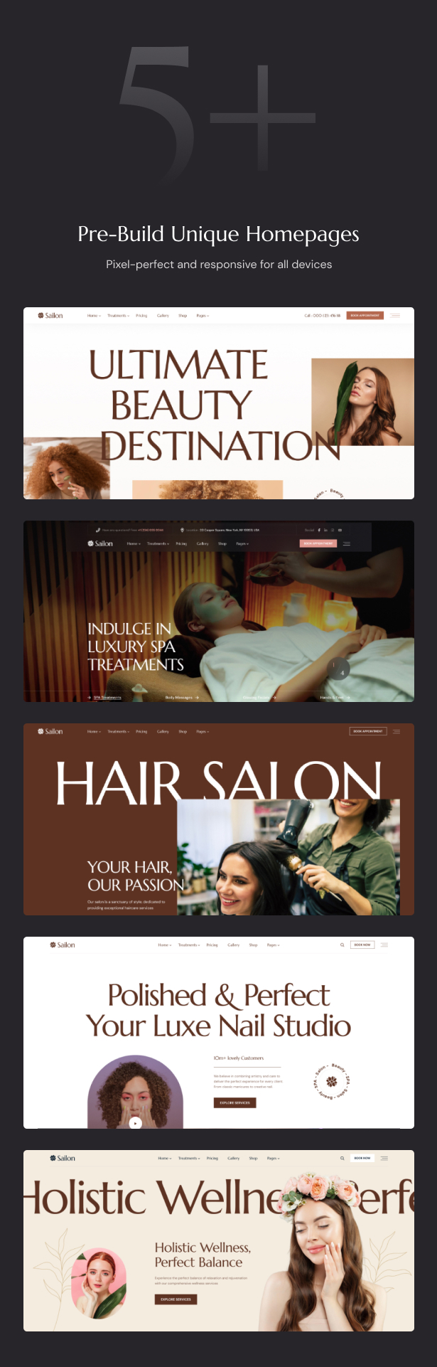 Sailon - Spa & Beauty Salon WordPress Thema - 6