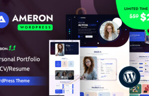 Ameron – persönliches Portfolio oder Lebenslauf/Lebenslauf WordPress -Thema