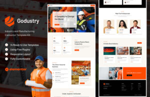Godustry – Industrie- und Fertigungselementor -Vorlage Kit