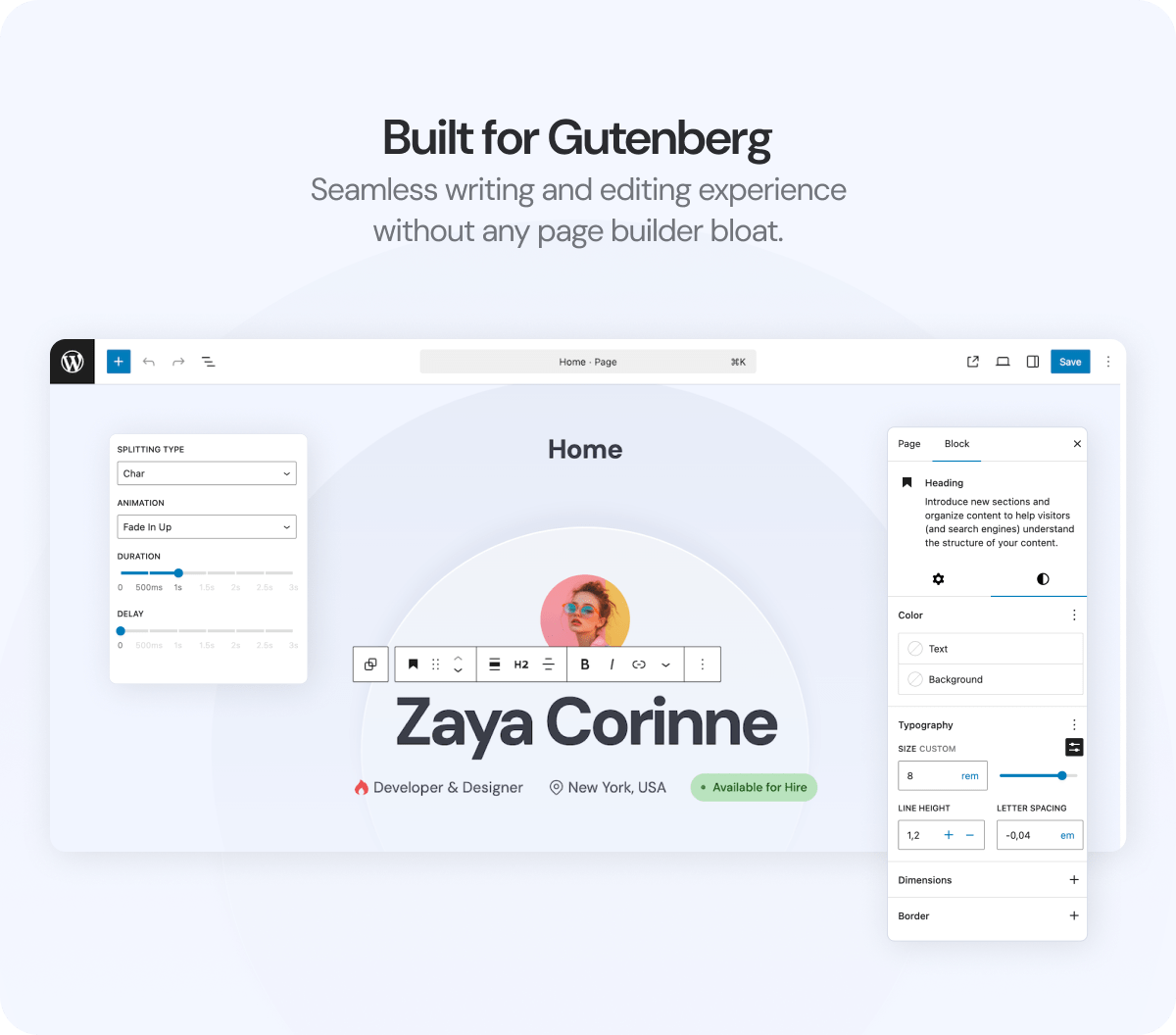 Zaya für Gutenberg gebaut