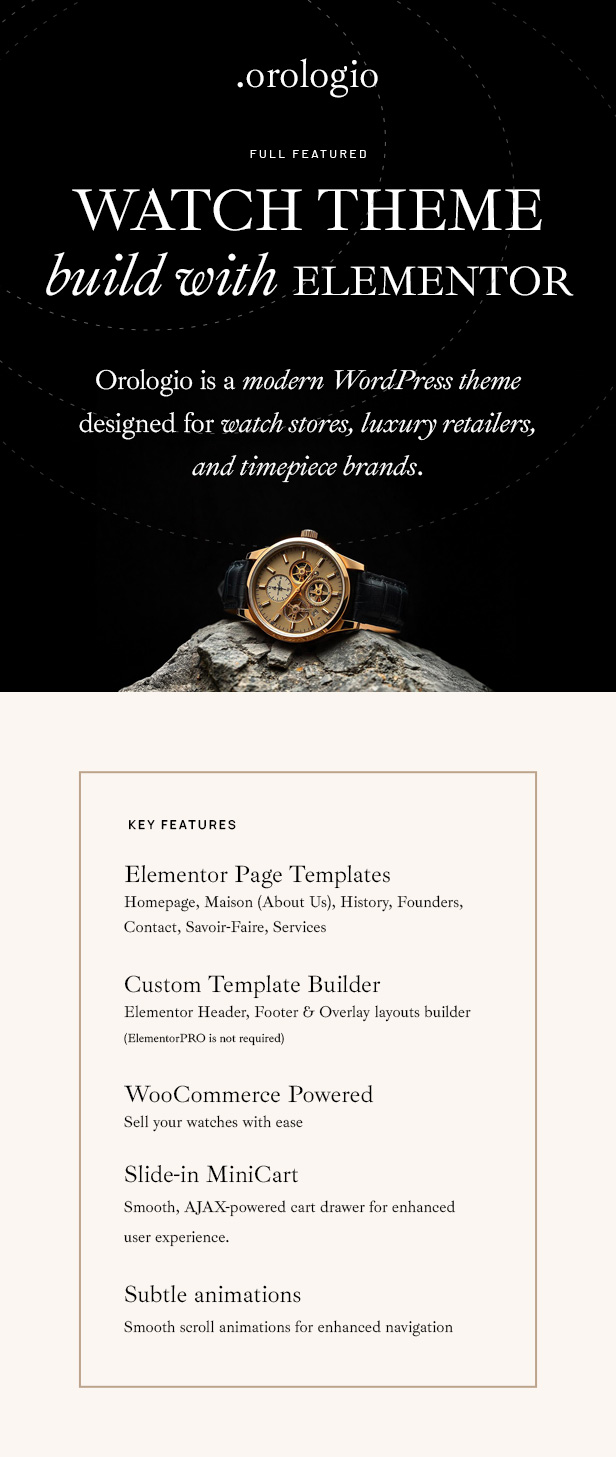Orologio - Luxus Uhrengeschäft Woocommerce WordPress Theme