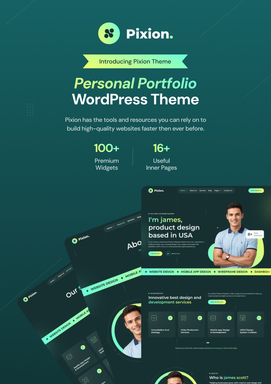 Pixion - persönliches Portfolio WordPress -Thema - 3