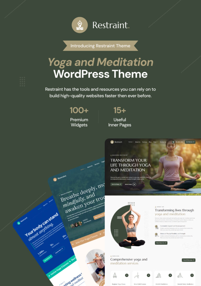 Zurückhaltung – Yoga & Meditation WordPress -Thema