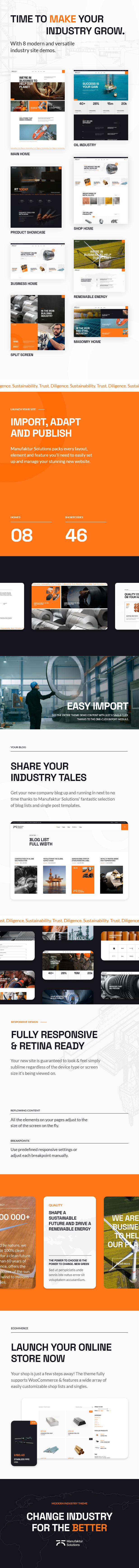 Manufaktur -Lösungen - Branchen- und Fabrik -WordPress -Thema - 2