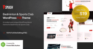 Smash - Badminton School & Sports Club FSE WordPress Thema