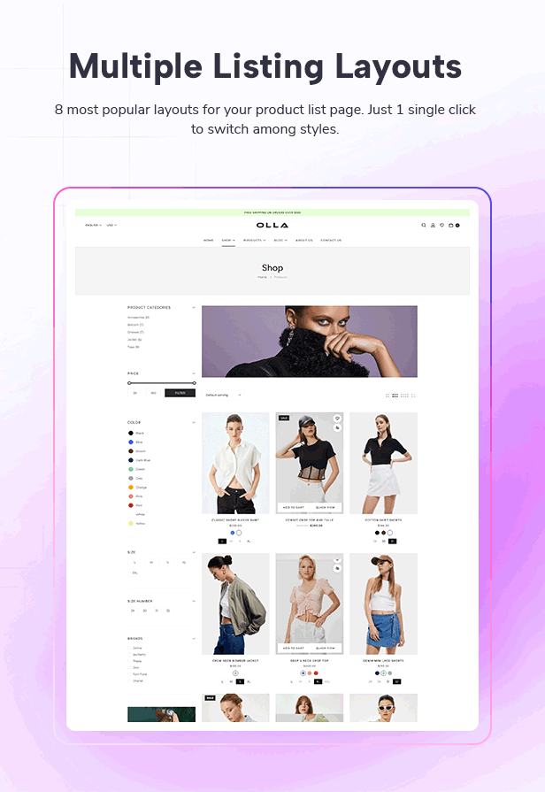 Olla - Möbel- und Modegeschäft WordPress Woocommerce -Thema