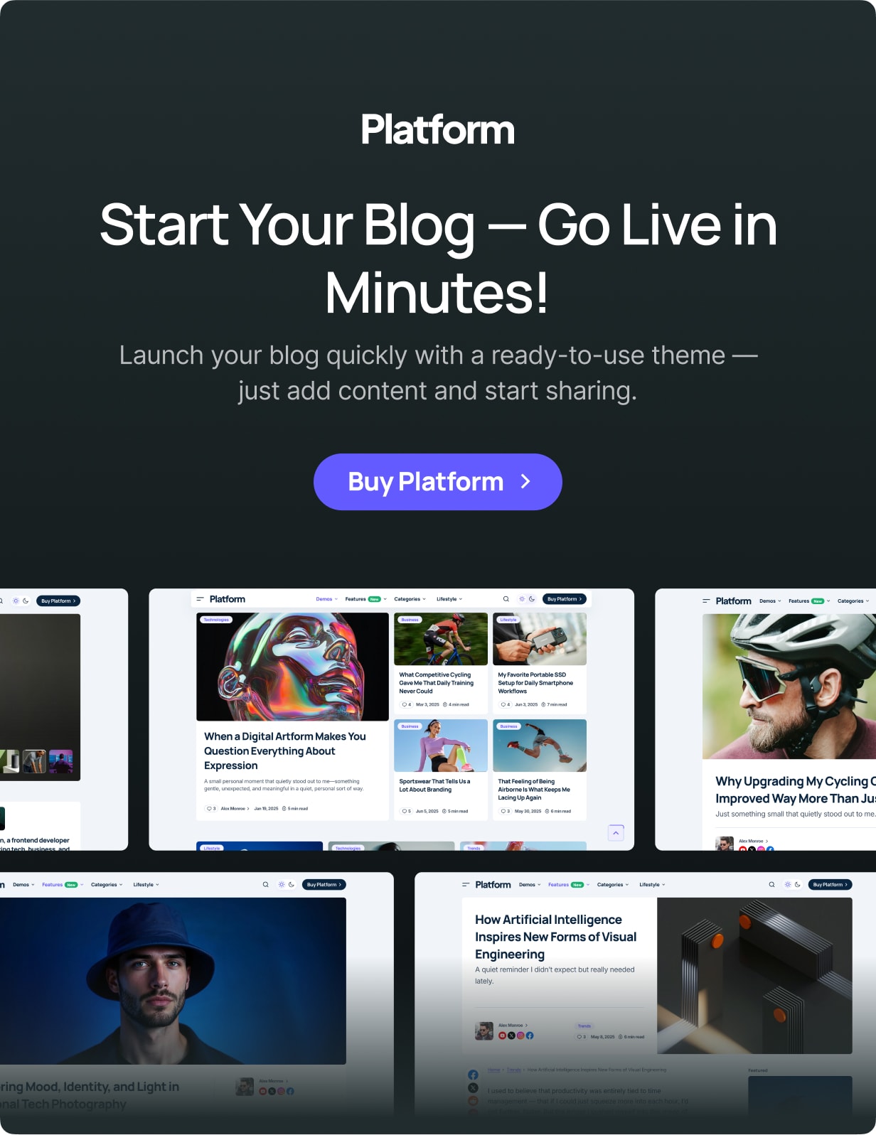 Plattform - modernes Hochleistungs -Blog WordPress -Thema - 14