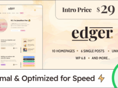 EDGER - moderner und leichtgewichtiger Blog für WordPress