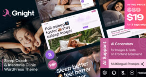Gnight – Schlafstrainer und Schlaflosigkeit Klinik WordPress -Thema
