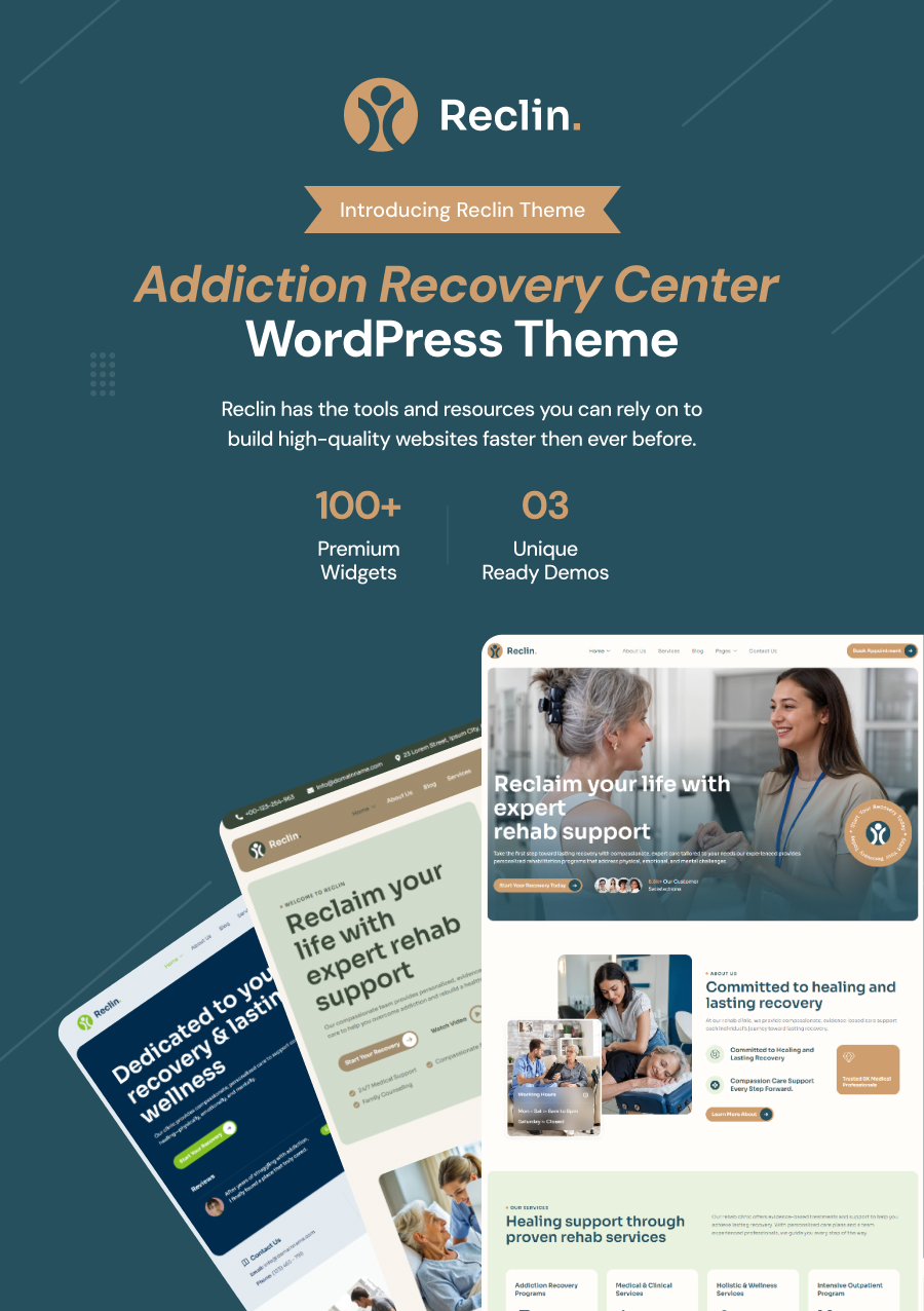 Reclin - Suchtwiederherstellung und Rehabilitationszentrum WordPress -Thema - 3