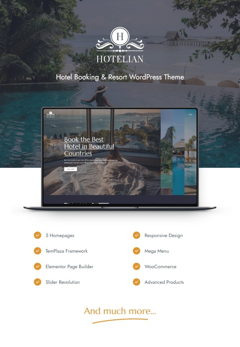 Hotelianer – Hotelbuchung und Resort WordPress Vorlage