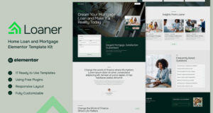 Krediter – Wohnungsbau- und Hypothekenelementor -Vorlage Kit