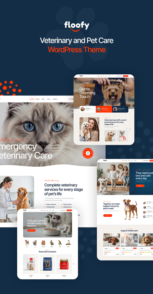 Flooofy - Tierarzt und Pet Care WordPress -Thema - 4