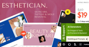 Kosmetikerin – WordPress-Layout für Hautpflege, Tätowierung und Muttermalentfernung