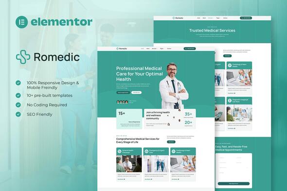Romedic – Elementor-Vorlagenkit für Krankenhäuser und medizinische Kliniken