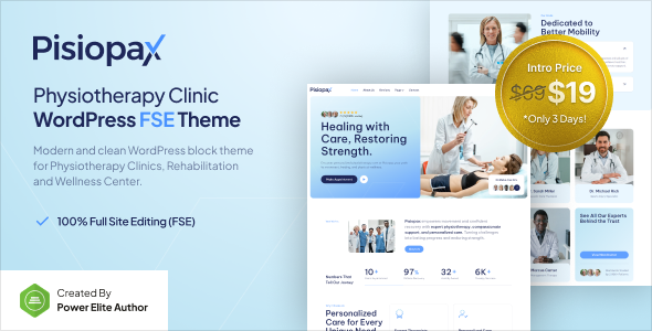 Pisiopax – Physiotherapie-Klinik Gutenverse FSE WordPress-Template