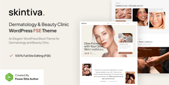 Skintiva – Dermatologie- und Schönheitsklinik Gutenverse FSE WordPress Layout
