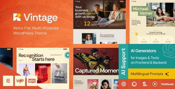 Vintage – Retro-Flach-Mehrzweck-WordPress-Vorlage