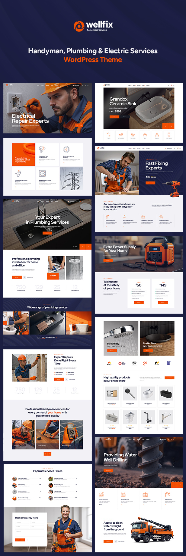 Wellfix – WordPress-Theme für Handwerker und Elektriker – 4