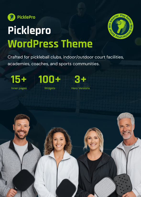 PicklePro – Pickleball Club & Sport WordPress Theme – 1