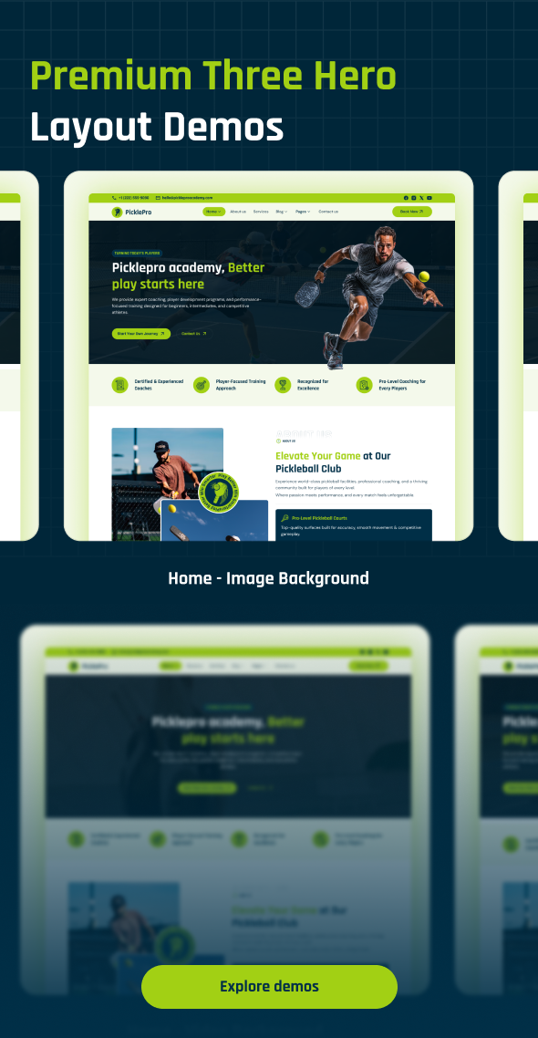 PicklePro – Pickleball Club & Sport WordPress Theme – 3