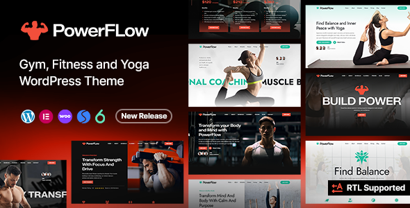PowerFlow – WordPress-Layout für Fitnessstudio, Fitness und Yoga