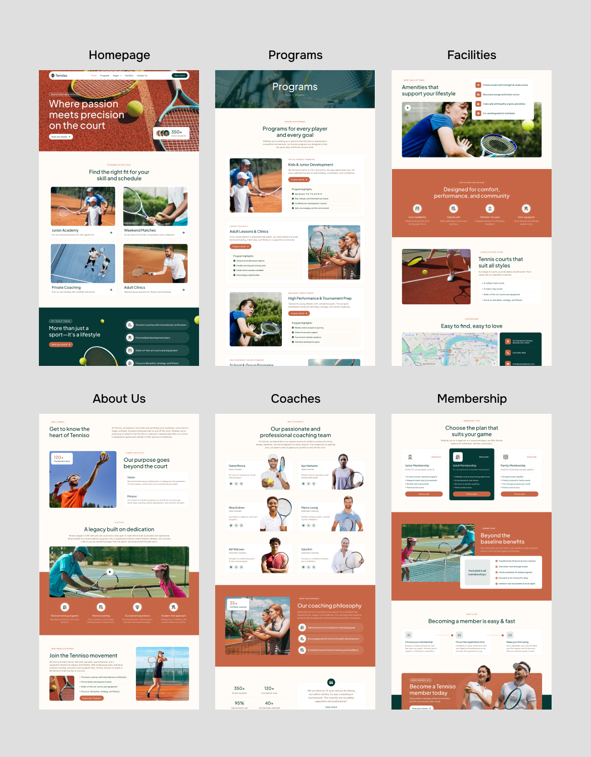 Tenniso – Tennisschulen und Sportvereine Elementor Pro Template Kit – 1